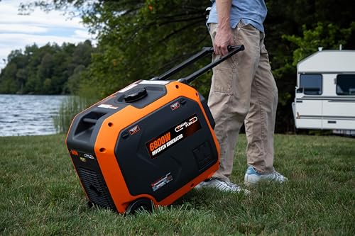 WEN Quiet 6800-Watt Dual Fuel RV-Ready Electric Start Portable Inverter Generator with Fuel Shut Off and CO Watchdog for Electric Vehicle Backup