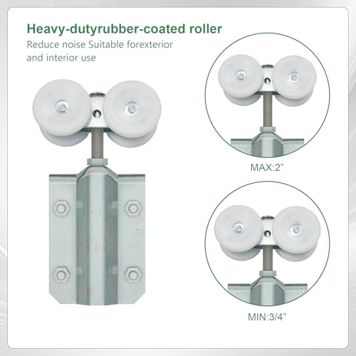 DIYHD 24FT Double Sliding Barn Door Hardware,Wall Mount Kit for Exterior Use,Heavy Duty Box Track