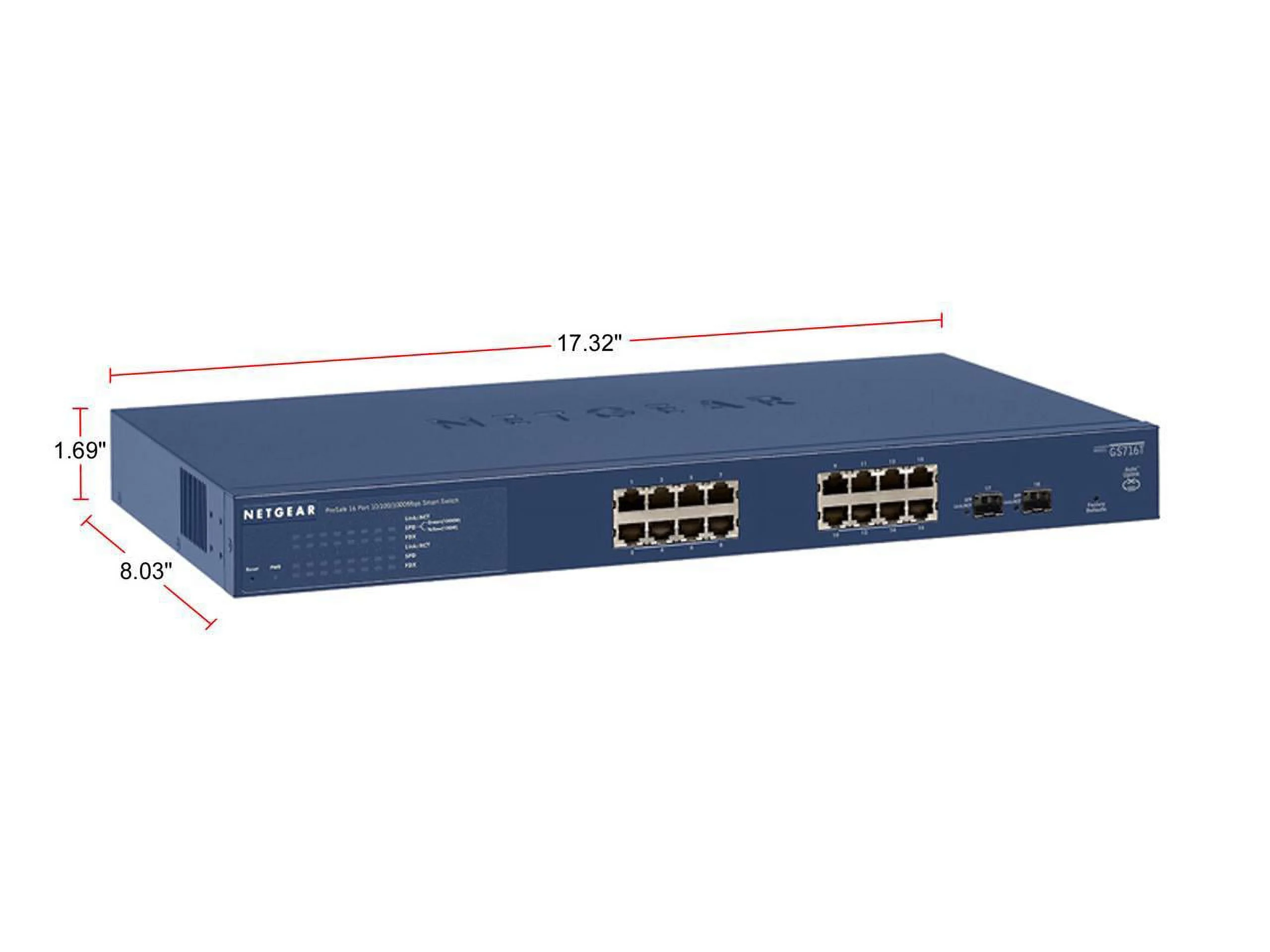 NETGEAR ProSAFE GS716T 16-Port Gigabit Smart Managed Switch - switch - 16 ports - smart - rack-mountable