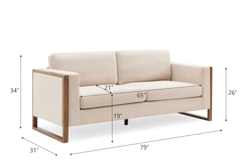 Christopher Knight Home Bricez 79" Sofa Couch, Cozy Upholstered 3-Seater Sofa, Oversized Loveseat, Comfy Fabric Couches for Living Room and Office
