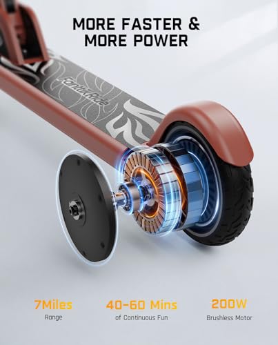 FanttikRide T9 Electric Scooter for Kids 4.3-5.6 ft, 7/10/12 MPH, LED Battery Level, Height Adjustable and Foldable, Electric Scooter for Kids