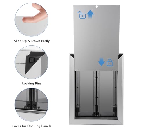 Large Dog Door, Aluminum Frame Doggy Door, Weatherproof Dogs Doors with Automatic Closing Double Panels for Energy Efficient