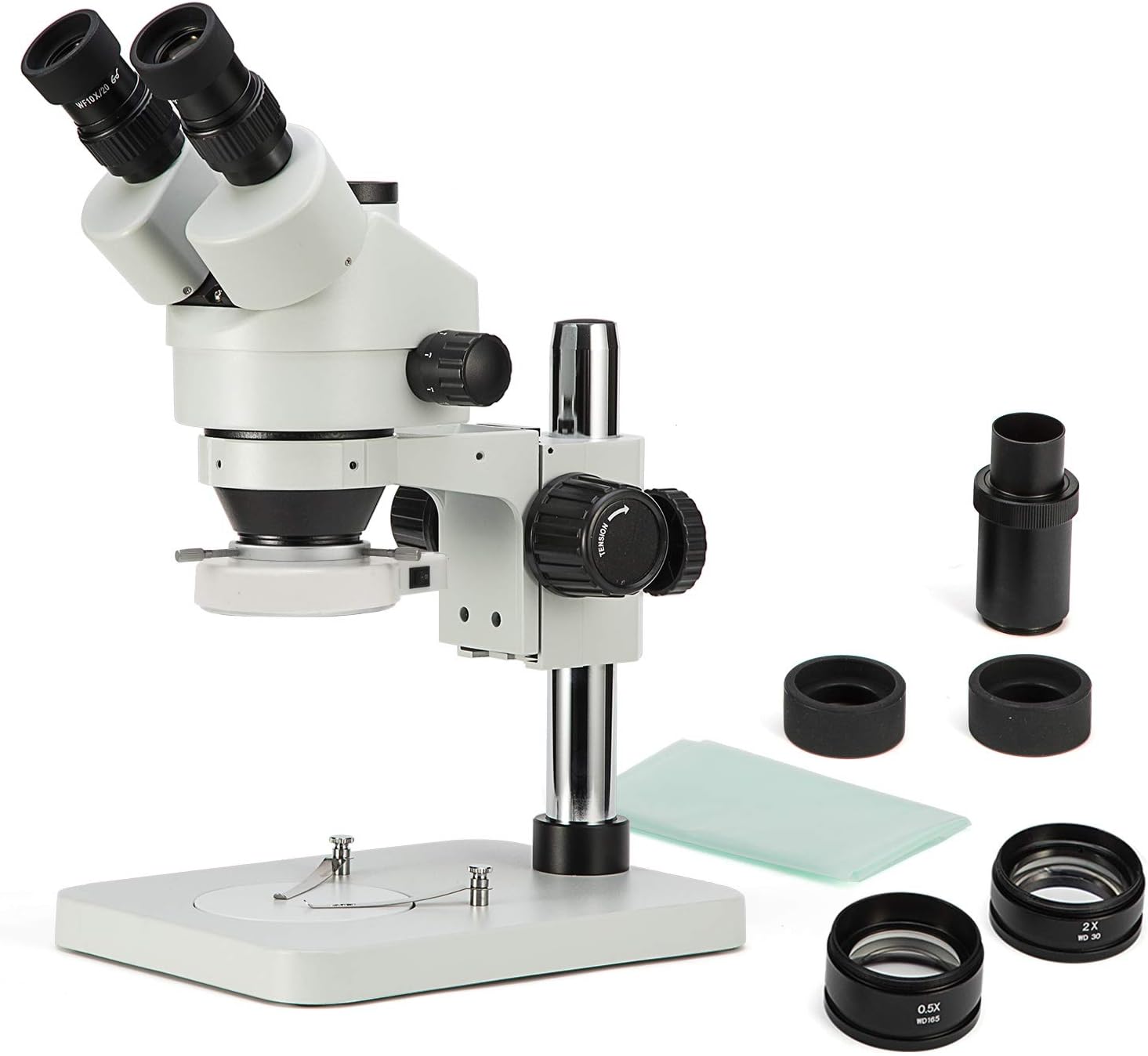 SWIFT Digital Professional Trinocular Stereo Zoom Microscope,WF10X Eyepieces,3.5X-90X Magnification,0.7X-4.5X Zoom Objective,56-Bulb LED Ring Light
