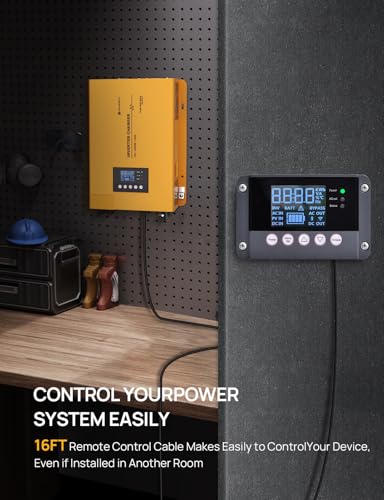 ECO-WORTHY 3000W 12V Pure Sine Wave Inverter Charger,2 in 1 Inverter/Battery Charger,12V DC to 120V AC Converter,25A~100A Adjustable Current Charge