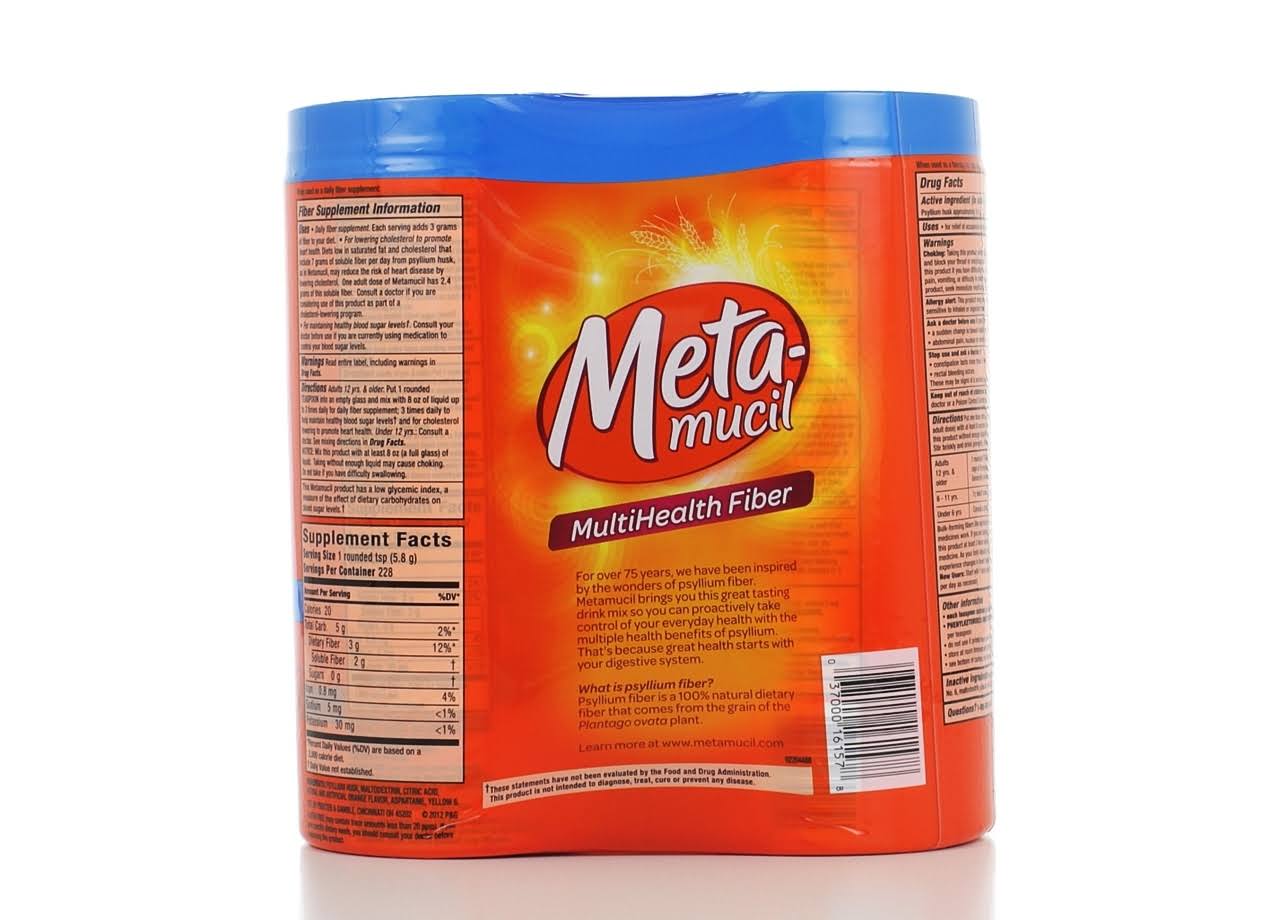 Metamucil Sugar Free Orange Smooth Fiber Powder Dietary Supplement 2-23.3 oz. Canisters