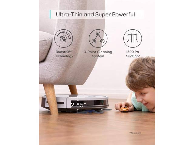 Eufy [boostiq] RoboVac 30C, Robot Vacuum Cleaner, Wi-Fi, Super-Thin, 1500Pa SUCTION, Boundary Strips Included, Quiet, Self-Charg