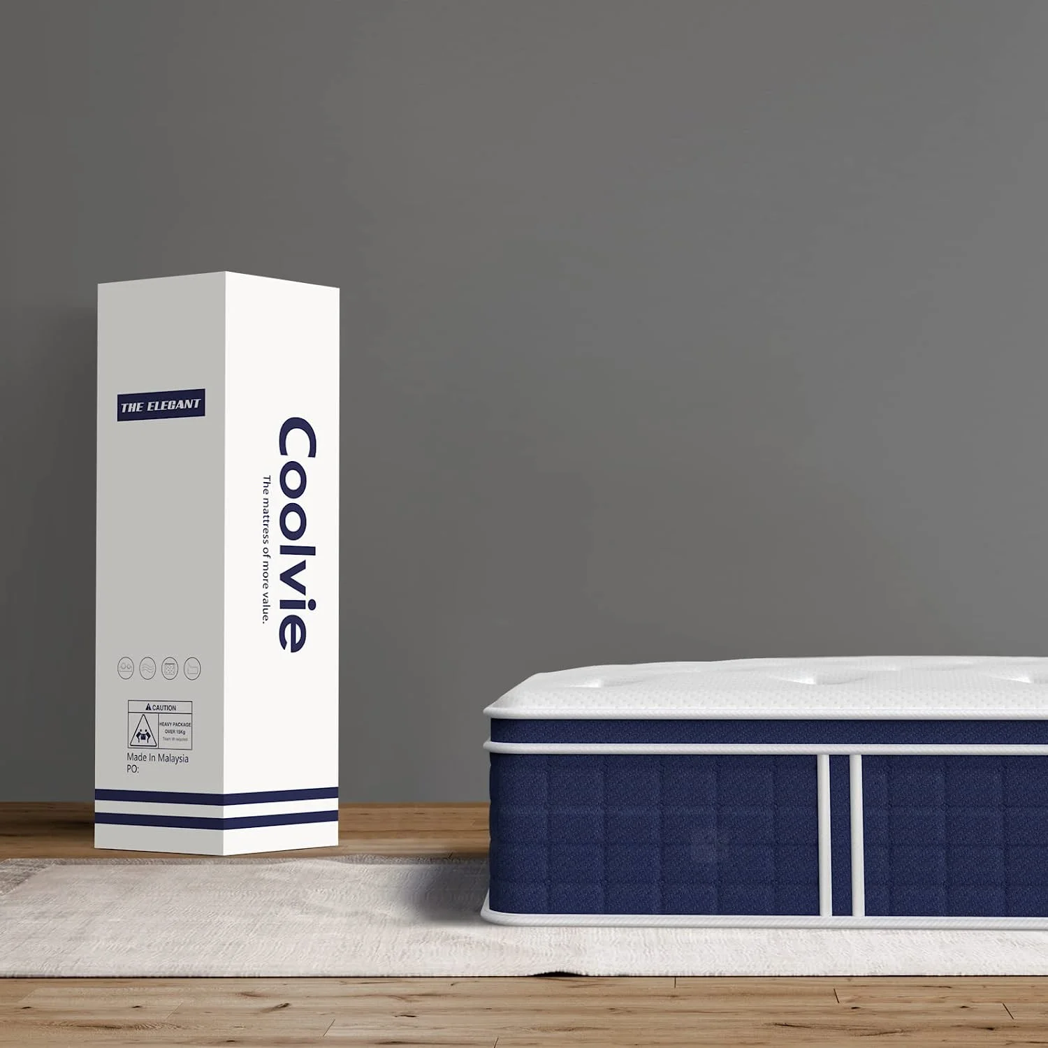 Coolvie Queen Mattress, 12 inch Hybrid Queen Mattress in a Box, with 3 Layer Premium Foam and Pocket Springs, Medium Firm Feel