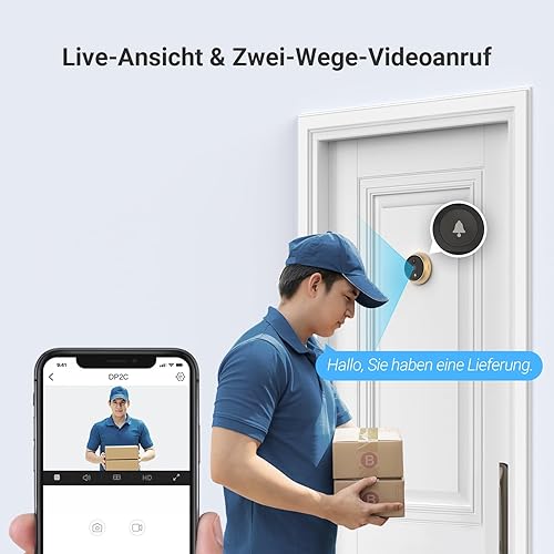 EZVIZ CP2 WLAN T&uuml;rspion mit 4,3-Zoll-Farbbildschirm, 2MP kabellose Video T&uuml;rklingel Kamera mit 146&deg; Weitwinkel und 2200mAh Akku, 2,4GHz