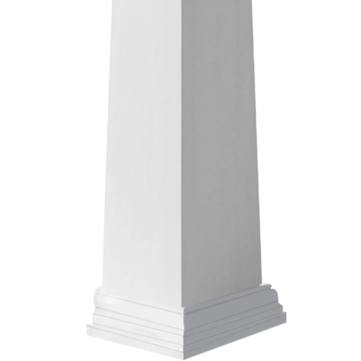 Ekena Millwork 16" Bottom Width to 12" Top Width x 8'H Premium Square Tapered Smooth PVC Endura-Craft Column Wrap Kit, Prairie Capital & Base
