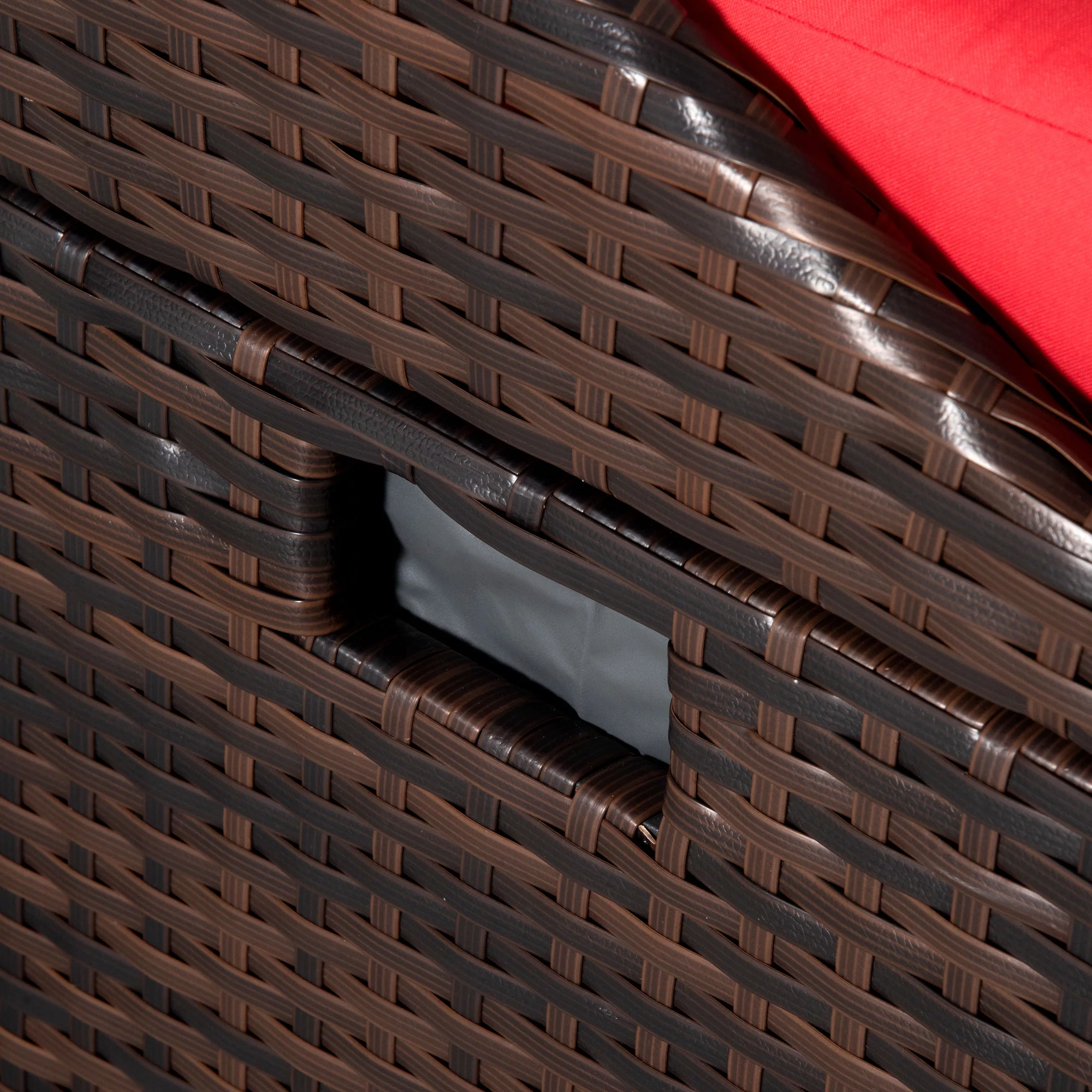 Outsunny Outdoor Wicker Storage Bench Deck Box