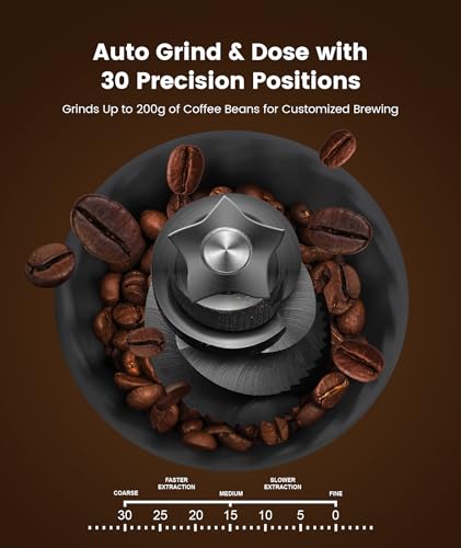 Espresso Machine with Grinder, 20 Bar Expresso Coffee Machines with Milk Frother Steam Wand, Professional Espresso Maker with Removable Water Tank