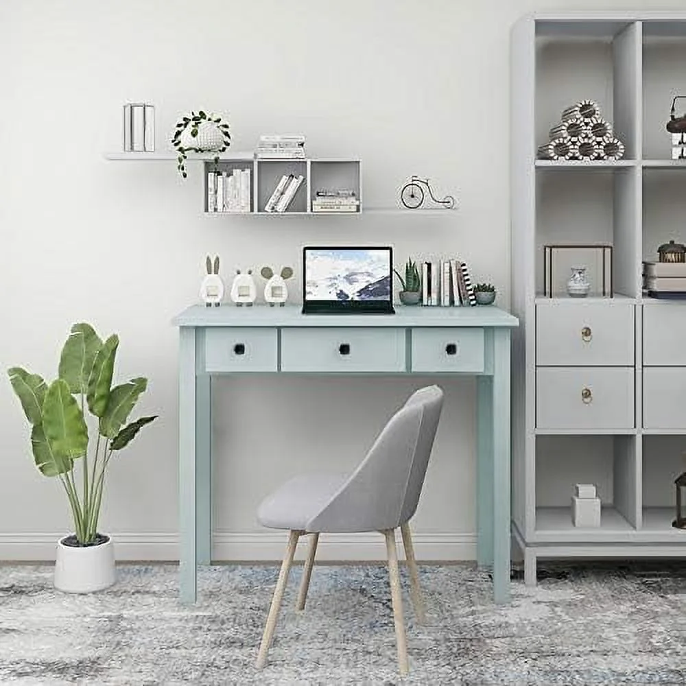HJZBNONE Home Office Small Writing Desk with Drawers Bedroom  Study Table for Adults/Student  Vanity Makeup Dressing Table Save Space Gifts Green