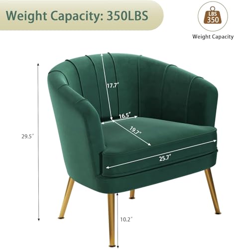 Andeworld Velvet Accent Chair, Upholstered Modern Single Sofa Side Chair