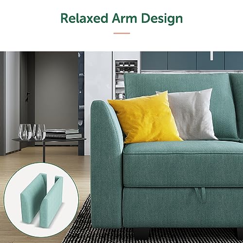 HONBAY Modular Sectional Sofa U Shaped Sectional Modular Sofa with Storage Convertible Sectional Couch for Living Room, Grey