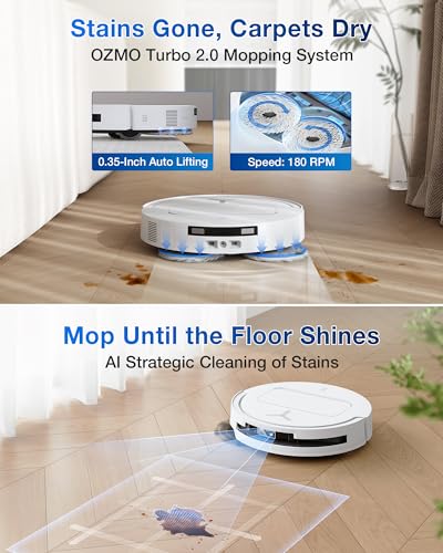 ECOVACS DEEBOT T50 MAX PRO Omni Robot Vacuum and Mop, 18,500Pa Suction, 18mm Auto-Lift, ZeroTangle &TruEdge 2.0, AIVI 3.0 Obstacle Avoidance