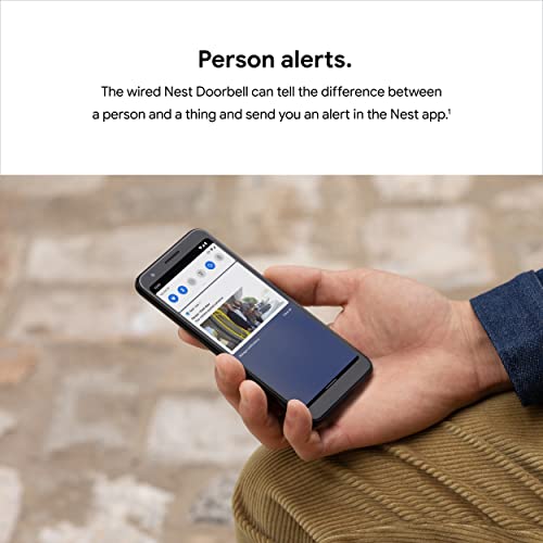 Google Nest Doorbell (Wired) - Formerly Nest Hello - Video Doorbell with 24/7 Streaming - Smart Doorbell Camera for Home with HDR Video