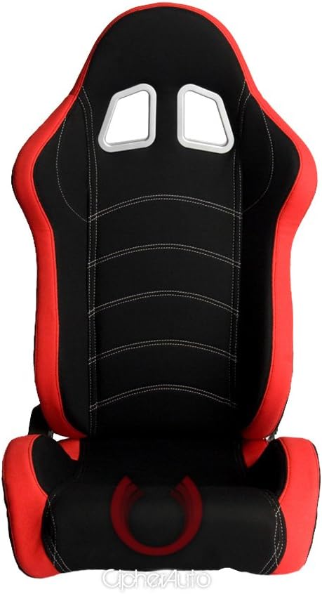 Racing Seats -Red and Black Cloth - Pair