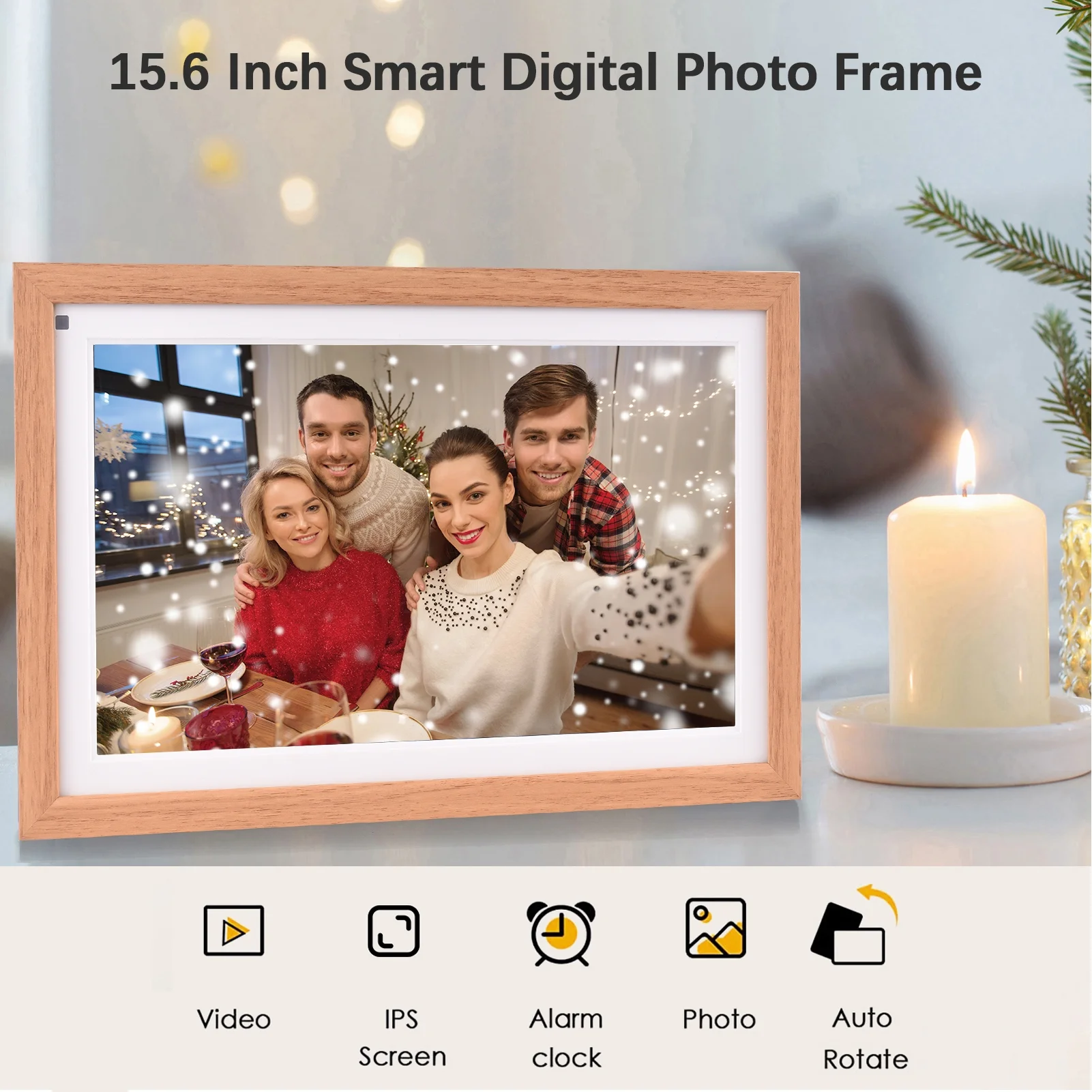 Dcenta 15.6 Inch Large Digital Photo Frame with WiFi Connectivity and 16GB Storage