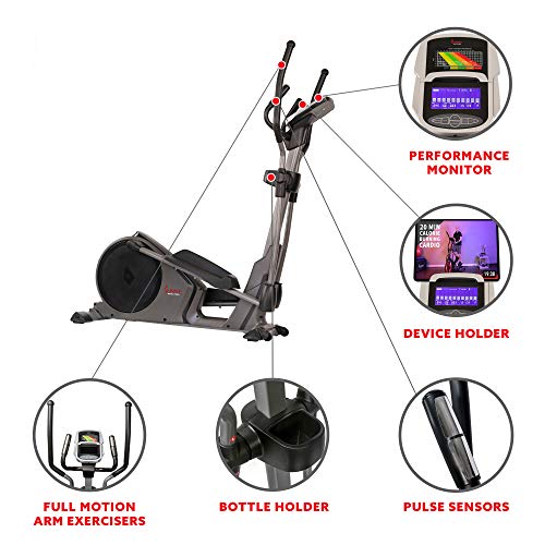Sunny Health & Fitness Programmable 16 Electro-Magnetic Elliptical Cross Trainer Exercise Machine