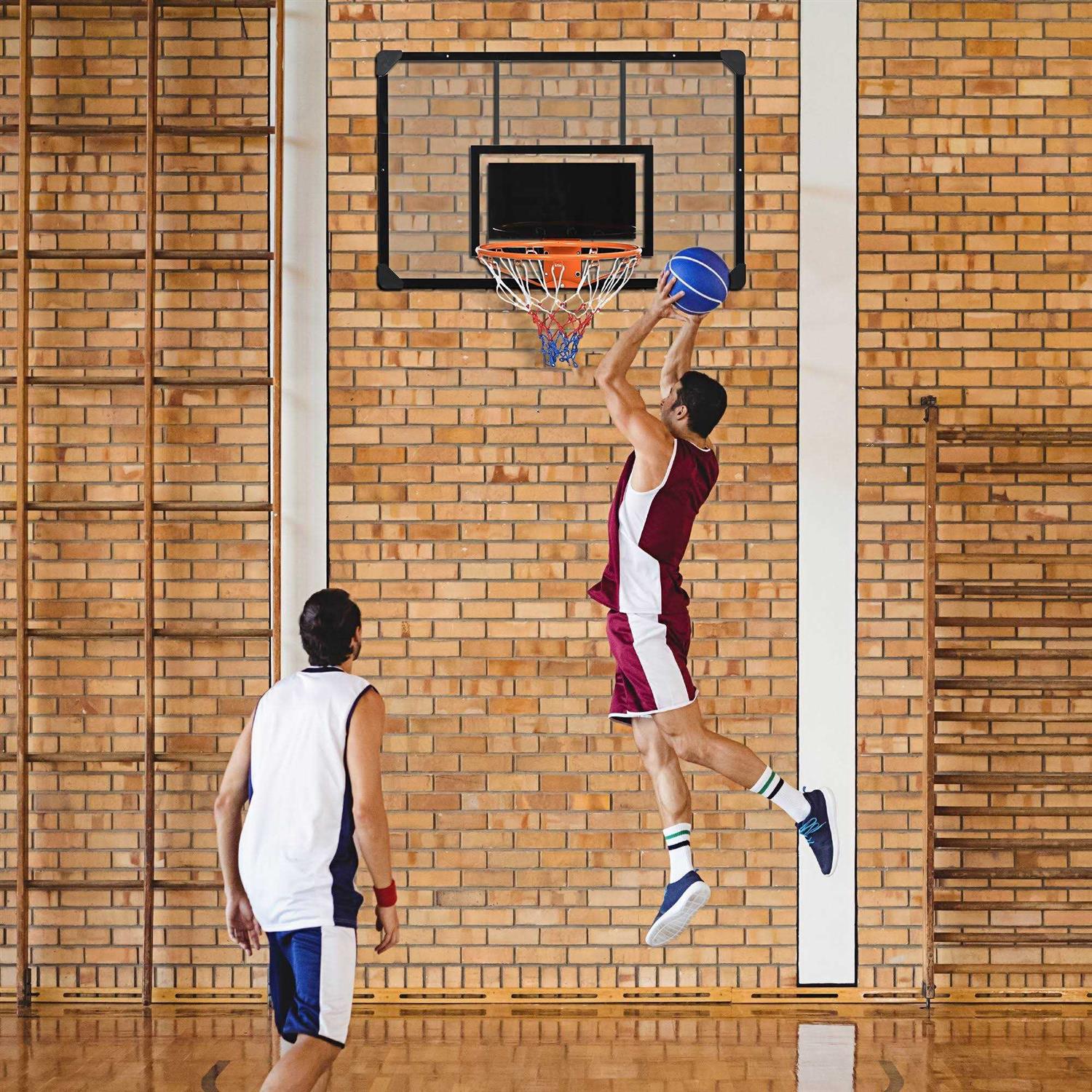 Soozier Wall Mounted Basketball Hoop with Shatter Proof Backboard - Sports Supplies Online Store