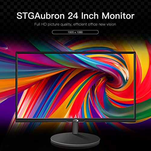 STGAubron Gaming PC Bundle with 24Inch FHD LED Monitor-Intel core I7 up to 3.9G, RX 580 8G, 16G, 512G SSD, RGB Mouse Pad, RGB Sound Bar