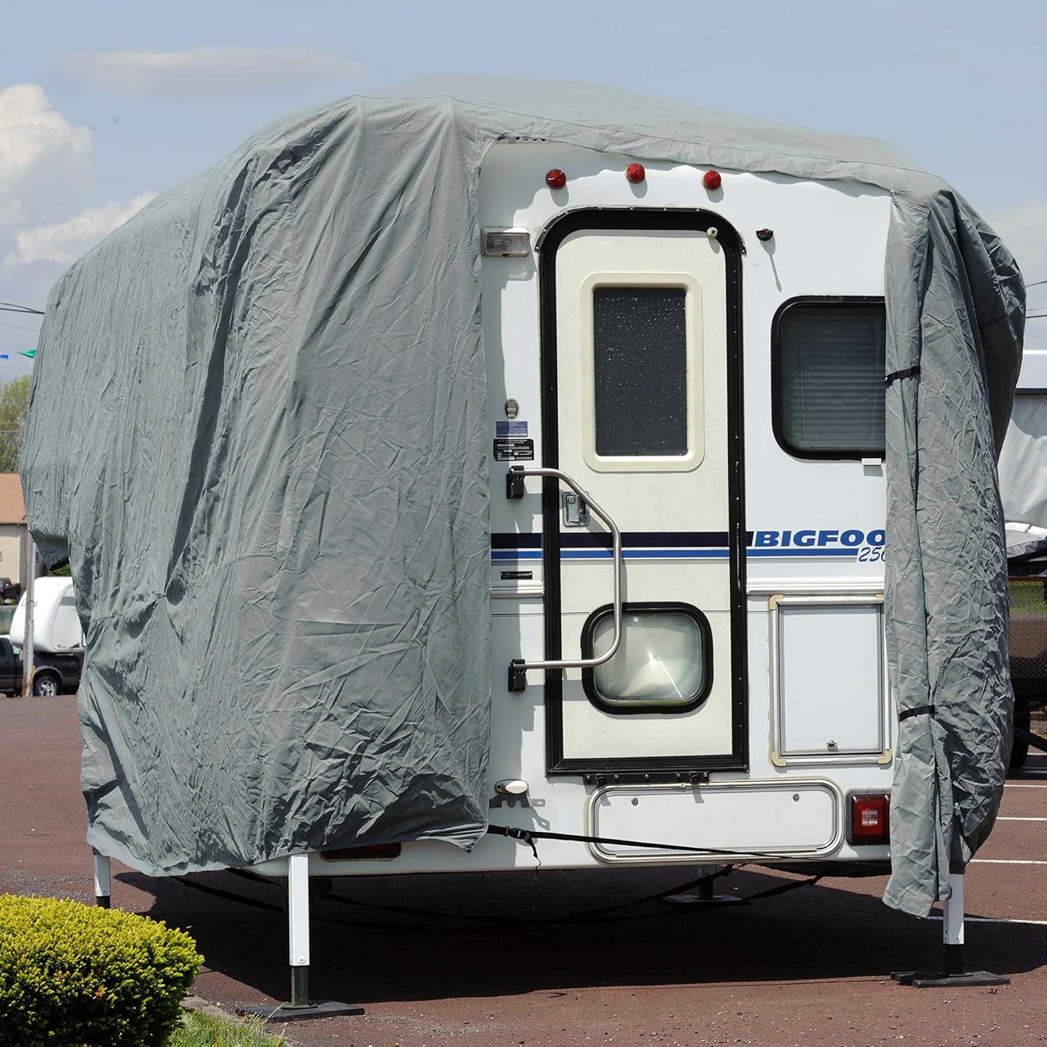 Budge Truck Camper Covers Fits Truck Camper RVs 10' to 12' Long (Gray, Polypropylene) (RVRB-71)