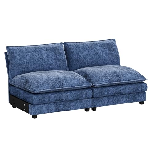 Homall 119" Modular Sectional Sofa, L Shaped Sofa Couch with Reversible Ottoman, DIY Combination Chenille Deep 3-Seat Cloud Couch for Living Room