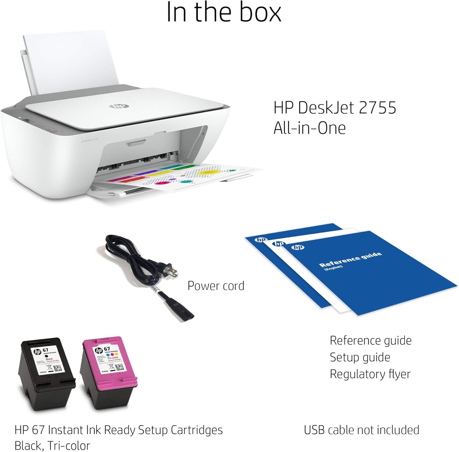 HP DeskJet 2755 Wireless All-in-One Printer | Mobile Print, Scan & Copy | HP Instant Ink Ready (3XV17A) (Renewed) Pack of 2
