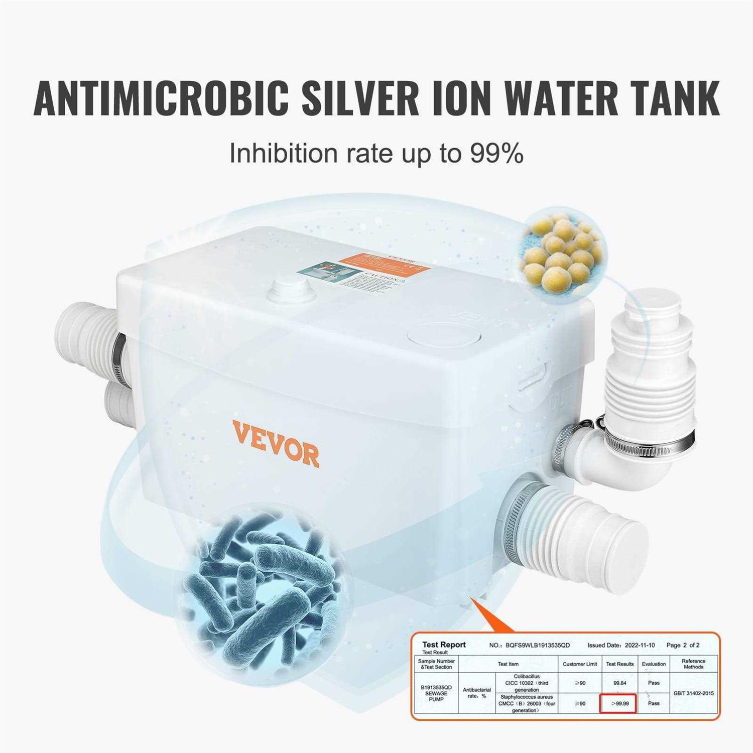 VEVOR Macerator Pump 350W 6000 L/h Flow 23 ft/7 m Head - Shop Hardware Tools Online Store