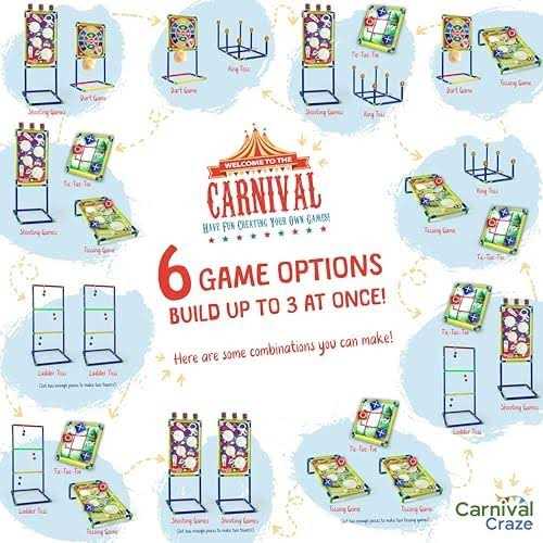Carnival Yard Games for Kids Ring Toss Beanbag Cornhole Ball Shooting Target Game - Sports Supplies Online Store