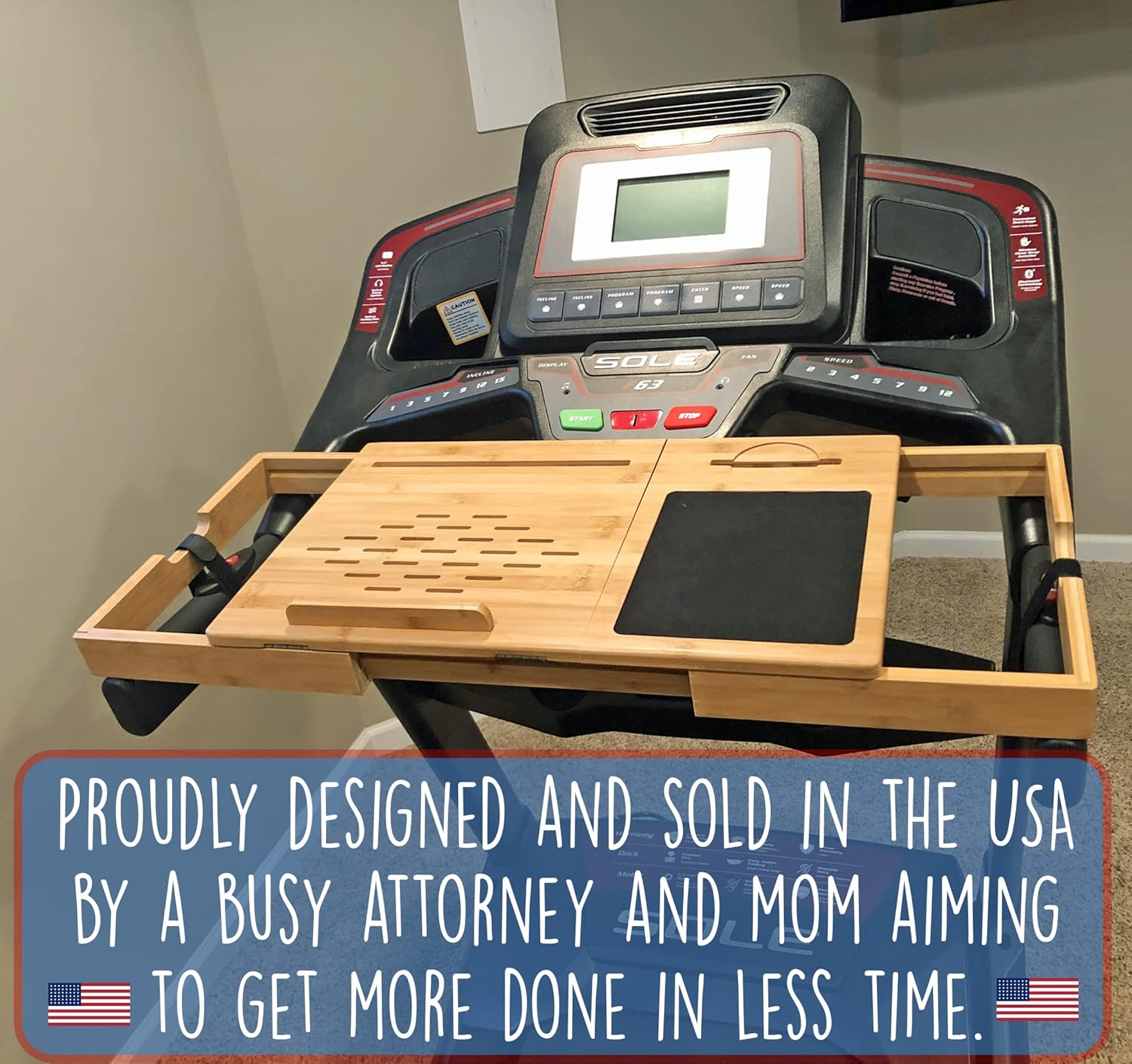 SmartFitness Universal Treadmill Desk, Treadmill Laptop Holder, Treadmill Laptop Stand, Treadmill Laptop Desk, Treadmill Desk Attachment