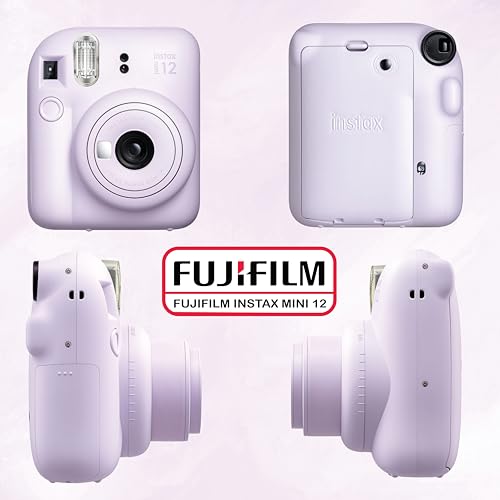 Fujifilm Instax Mini 12 Instant Camera Bundle with Fujifilm Instax Mini Instant Film Value Pack (60 Sheets) with Accessories Including Protective