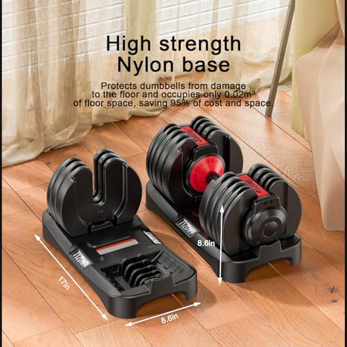 Adjustable Dumbbells Set of 2，Free Weights Dumbbells Set，Adjustable Dumbbell Set，52.5 lbs pair 105 lbs，15 in 1，for Men/Women Gym Equipment for Home