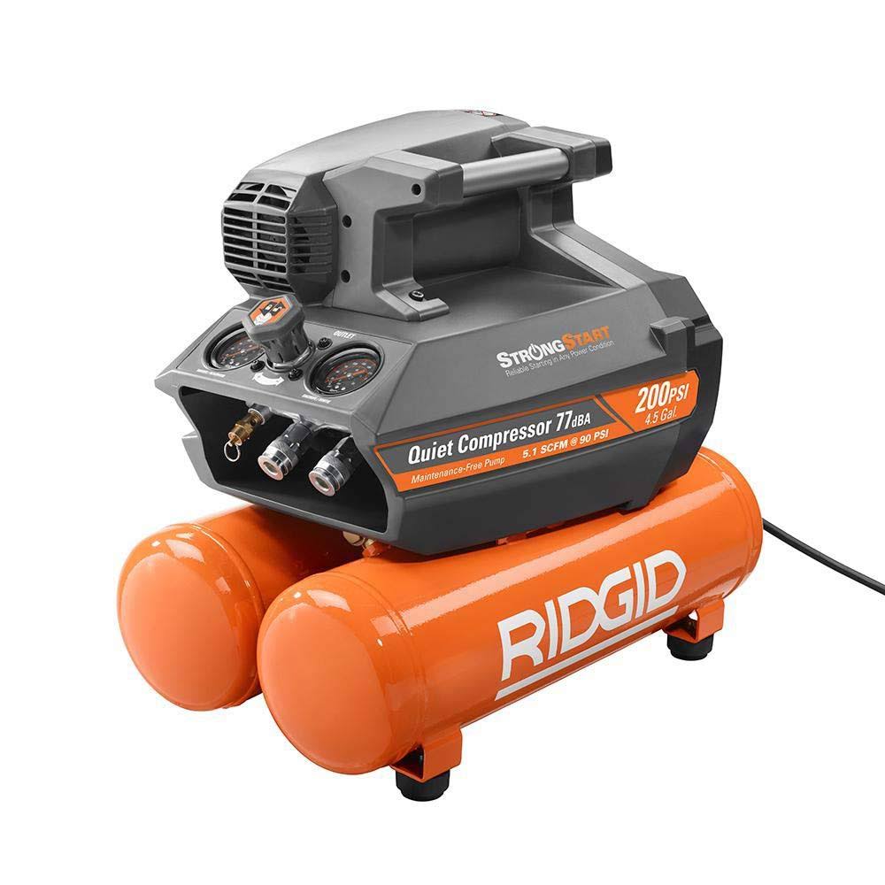 Ridgid 4.5 gal. Portable Electric Quiet Air Compressor