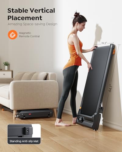 Walking Pad Treadmill with 10% Incline, Under Desk Treadmill, Compact Portable Treadmills for Home Office, 285lbs Capacity, APP/Remote Control