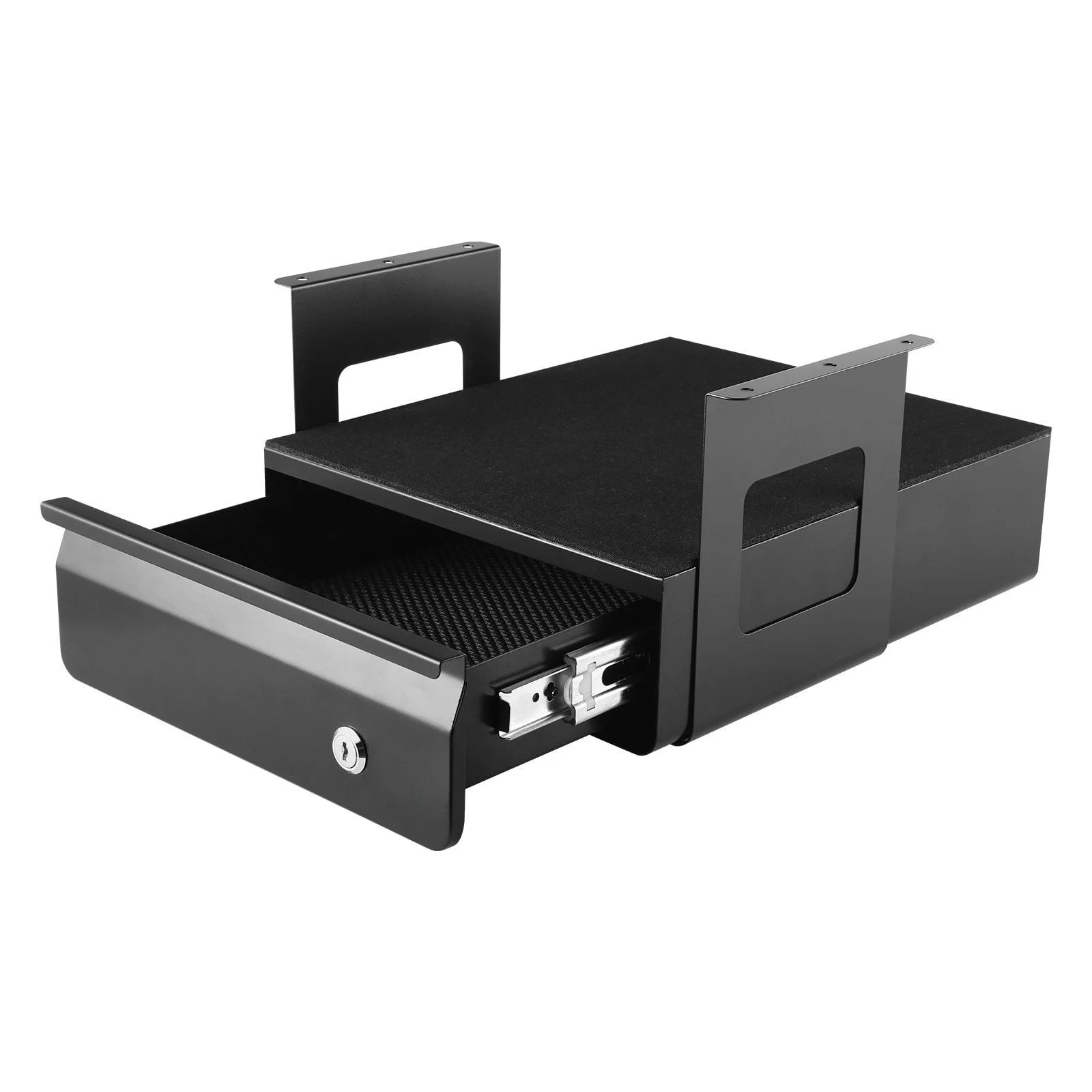13 in Under Desk Lockable Storage Drawer, Retractable Organizer Tray for Workspace
