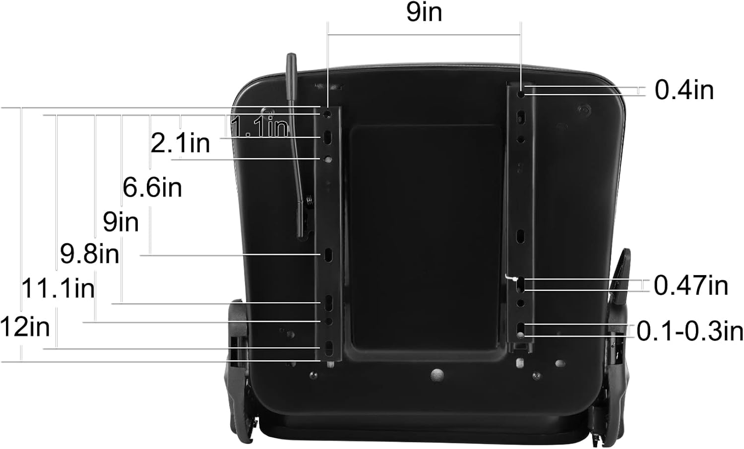 Bestauto Universal Fold Down Forklift Seat with Retractable Safety Belt, Armrest,Adjustable Seat for Excavator, Forklift, Tractor, Skid Loader