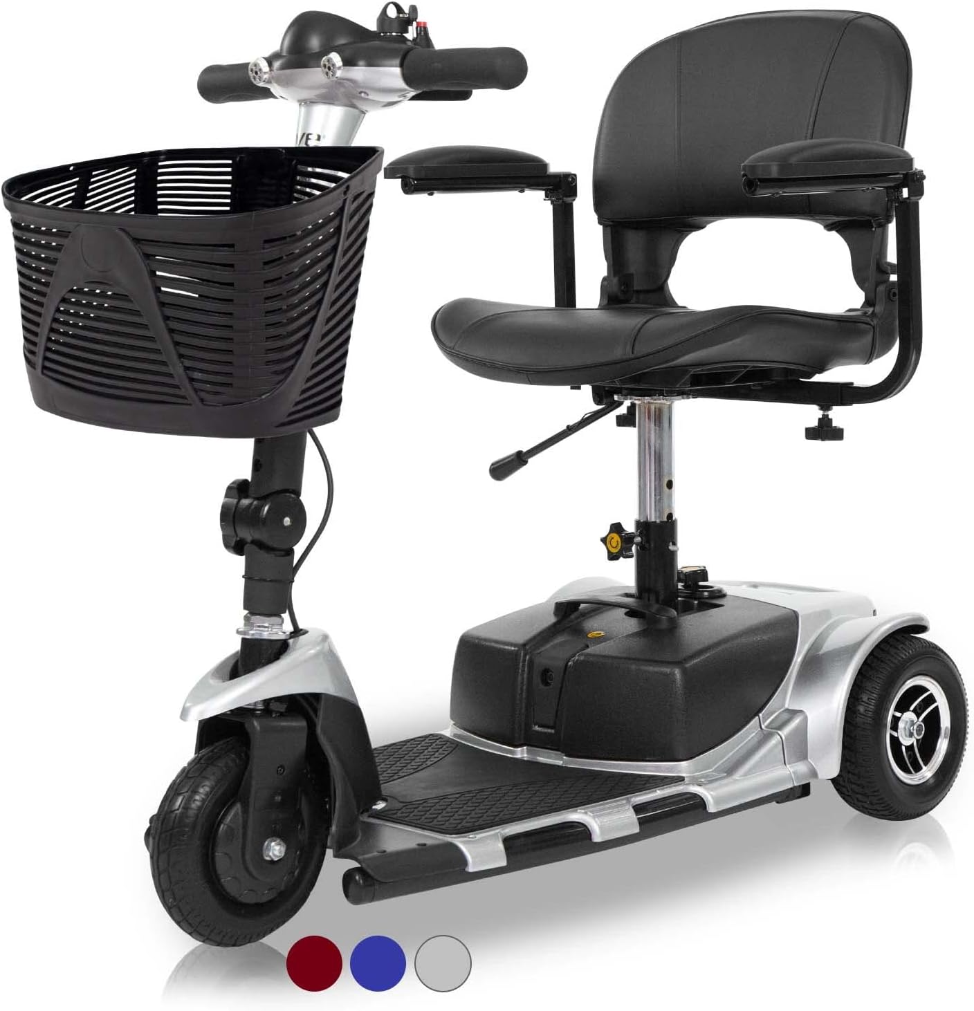 Vive 3-Wheel Mobility Scooter - Electric Powered Mobile Wheelchair Device for Adults - Folding, Collapsible and Compact for Travel