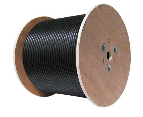 RG6 CATV Direct Burial Quad Shielded Coaxial Cable, 18 AWG CCS, 60% Al Braid + Foil / 40% Al Braid + Foil