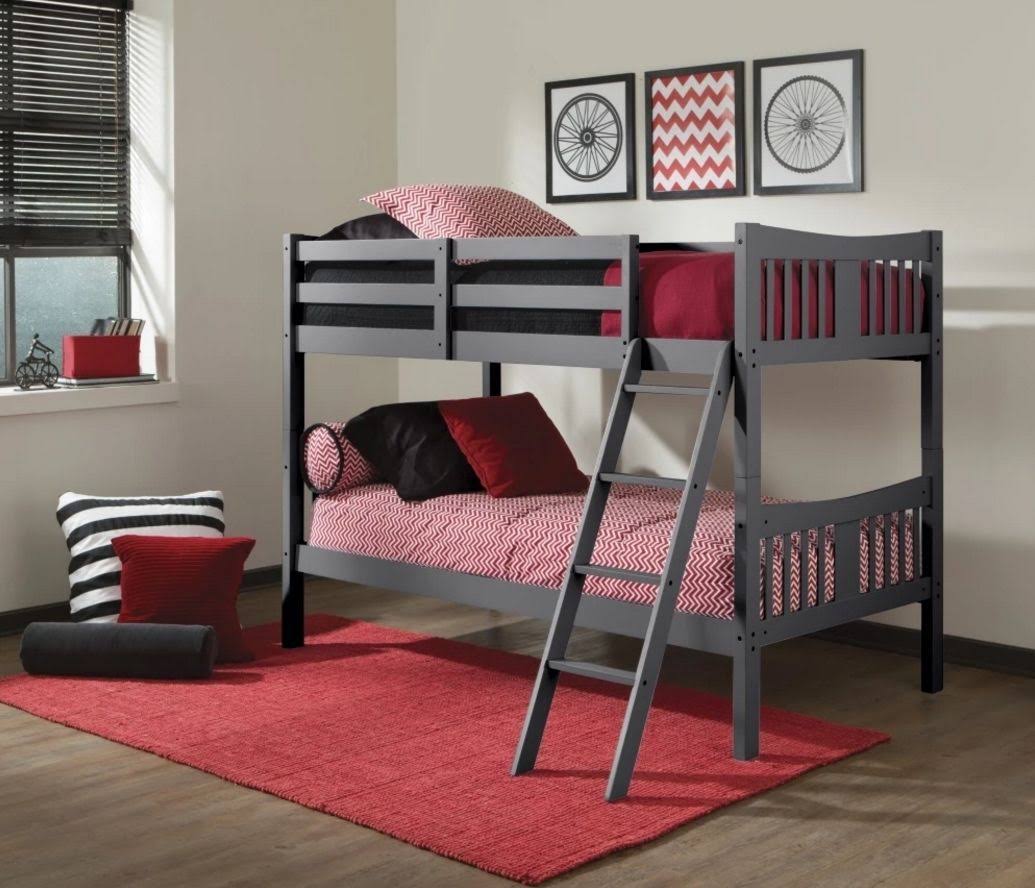 Storkcraft Caribou Twin Over Twin Bunk Bed, Gray
