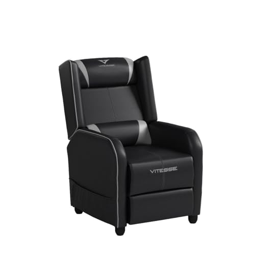 VITESSE VIT Gaming Recliner Chair Racing Style Single PU Leather Sofa Modern Living Room Recliners Ergonomic Comfortable Home Theater Seating, Blue.