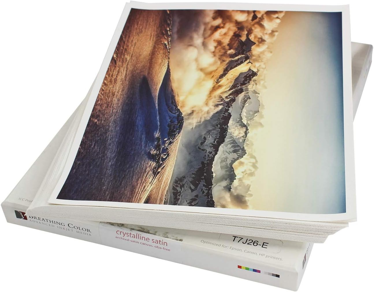Crystalline Satin Bright White, Poly-Cotton Inkjet Canvas 17in x 22in, 25 Sheets Makes Color and Contrast Art Pop With Its Exquisite Satin Finish