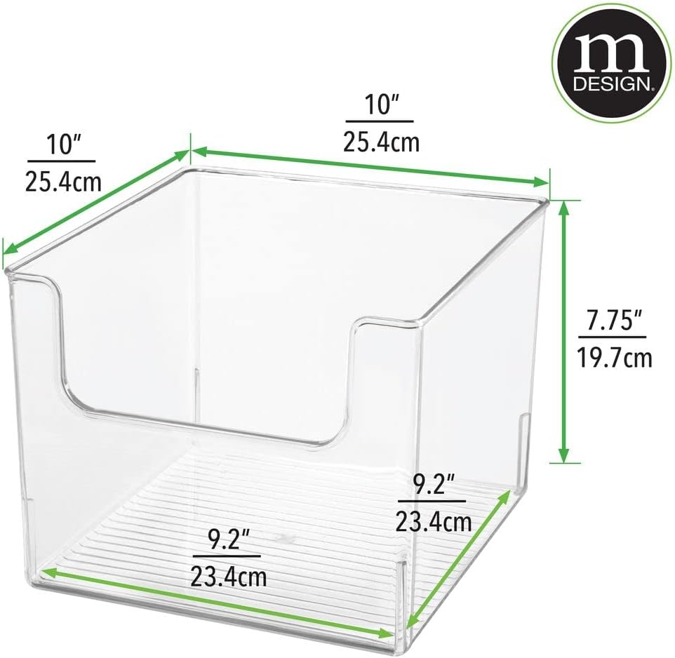mDesign Modern Plastic Open Front Dip Storage Organizer Bin Basket for Home Office Organization - Shelf, Cubby, Cabinet