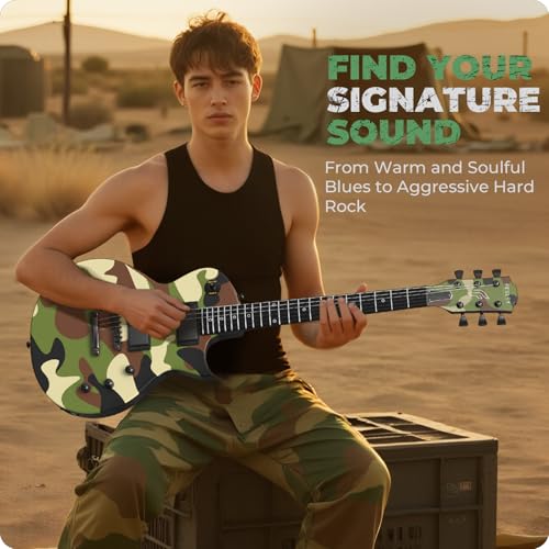 Fesley 39" LP Electric Guitar Kit: Full Size Solid Body Electric Guitars for Beginners with Humbucker Pickups,Poplar Body,Mahogany Neck,22 Frets