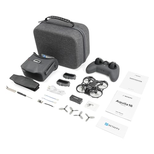 BETAFPV Aquila16 FPV Kit with LiteRadio 2 SE Transmitter for Simulator, VR03 Goggles with DVR Recording Function, 3 Flight Modes