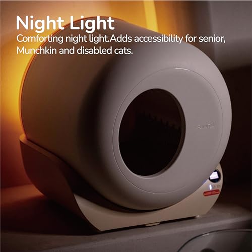 Self Cleaning Litter Box with APP - Automatic Cat Litter Box for All Your Cats, Odor Control, Spacious Interior and Large Wastes Bin Capacity
