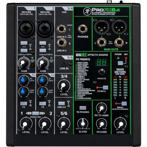 Mackie ProFX10 Go Battery-powered 10-channel Mixer with USB and Enhanced Effects