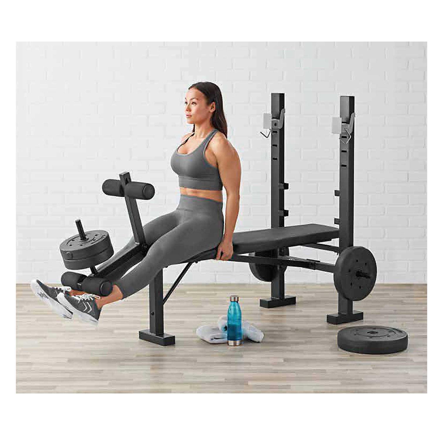 Athletic Works Standard Bench &amp; Rack Combo with Leg Press - Sports Supplies Online Store