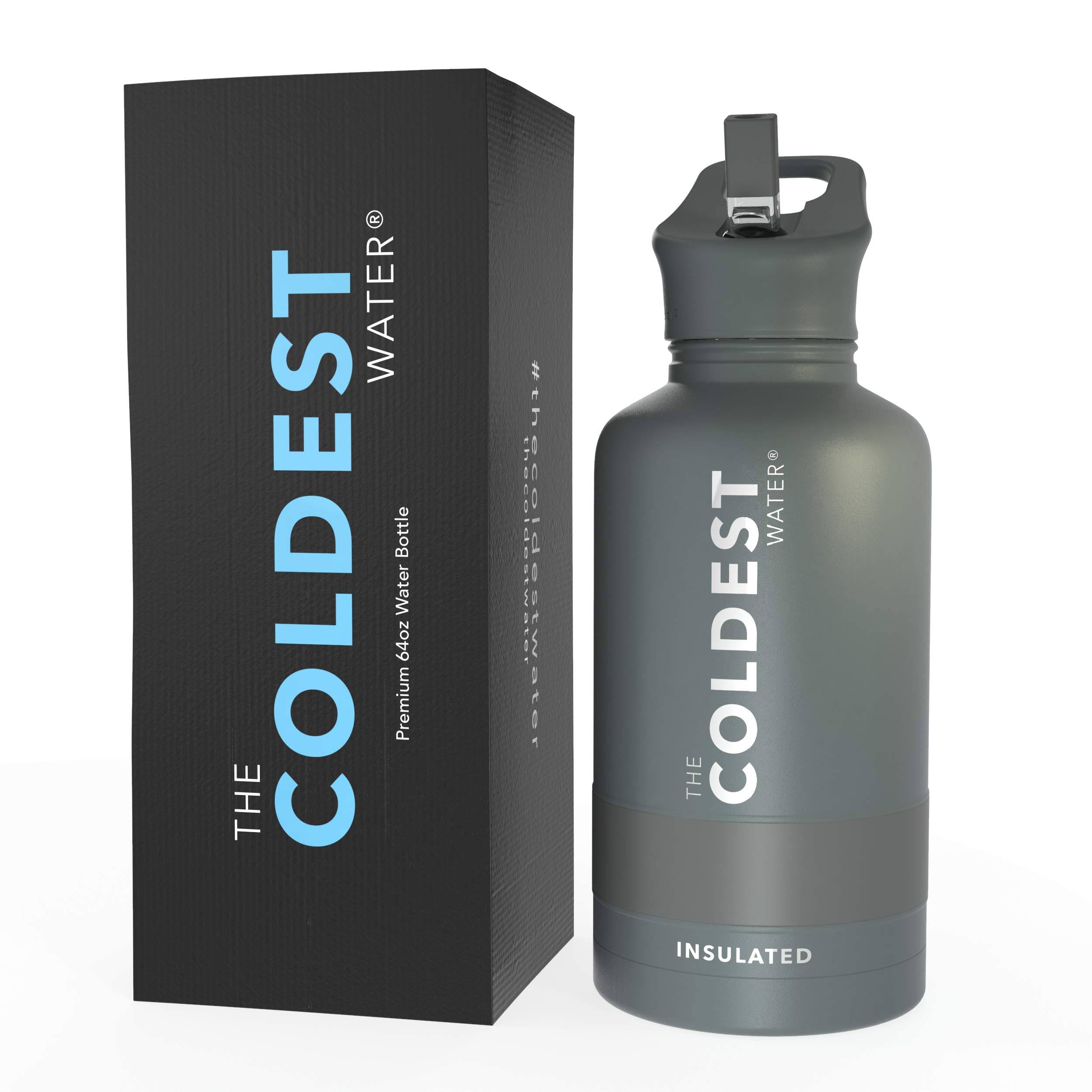 The Coldest Water Bottle - 64 oz Sports Wide Mouth Hot Cold, Modern Double Walled, Simple Thermo Mug, Hydro Metal Canteen Cold 3