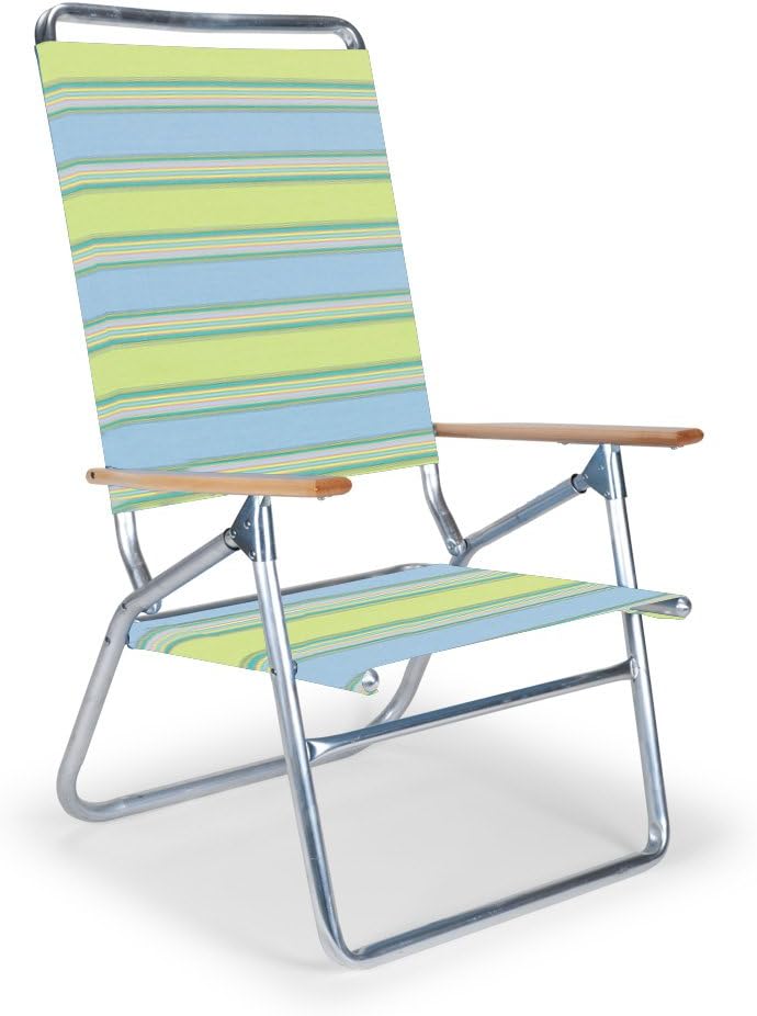 Telescope Casual Light and Easy High Boy Folding Beach Arm Chair, Blue White Stripe (71113601)